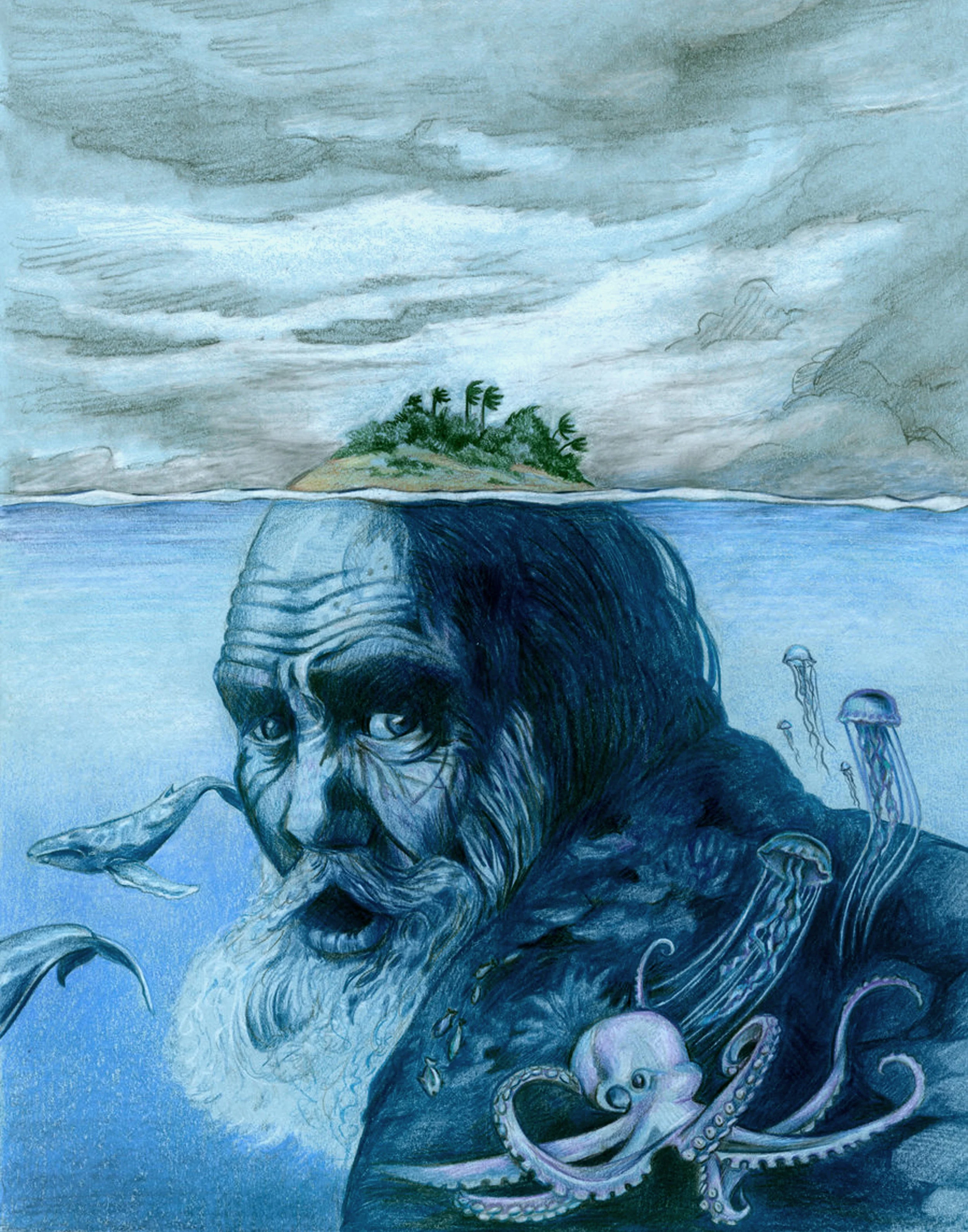 Старик и море арт